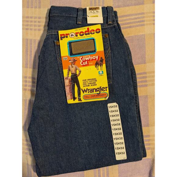 Vintage 90s Wrangler Cowboy Cut Pro Rodeo Deadstock NWT Womens Size 15 x 32